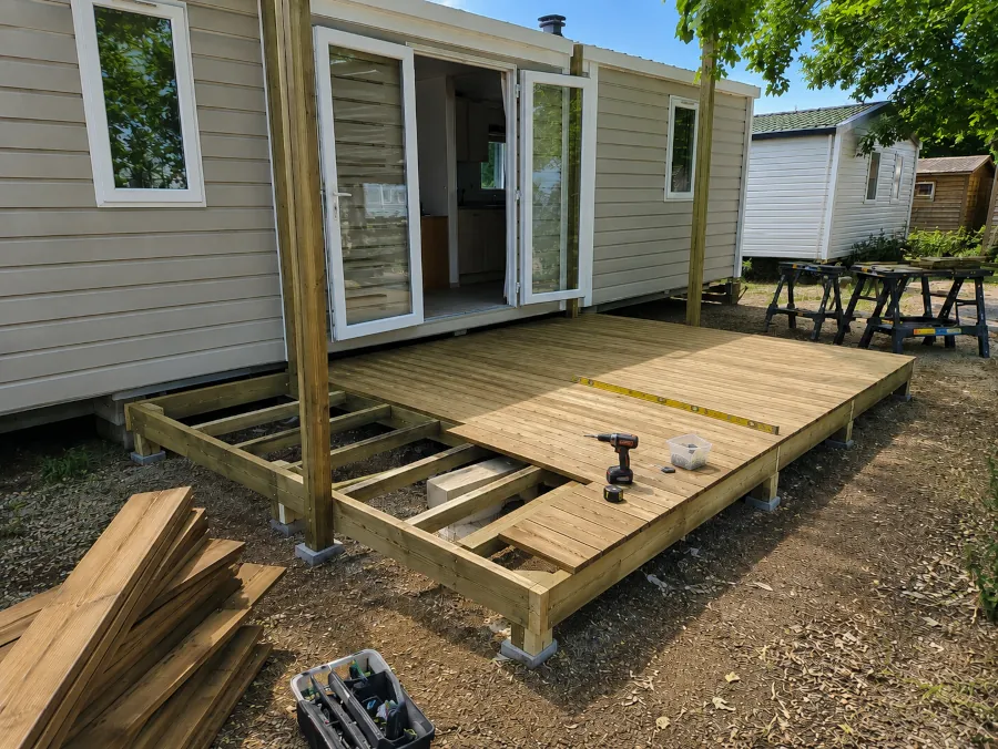 Changer le sol hebergement camping